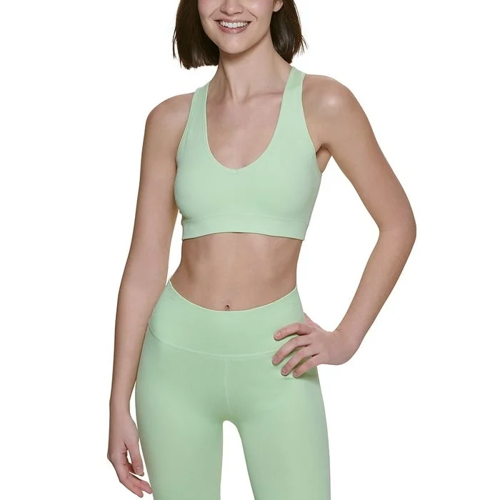 Calvin Klein Women's Ribbed Sports Bra Green Size Small