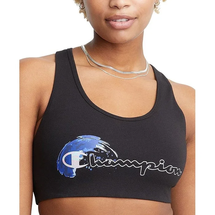 Champion Women's The Authentic Racerback Sports Bra Black Size Small - S