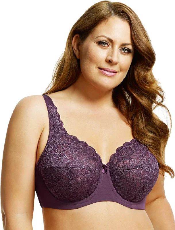 ELILA 2311 STRETCH LACE UNDERWIRE FULL CUP BRA