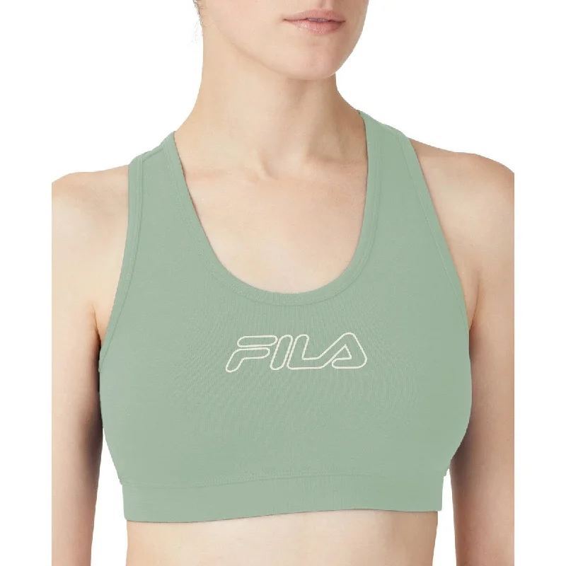 Fila Women's Bloom Logo Pullover Jersey Sports Bra Green Size 2X