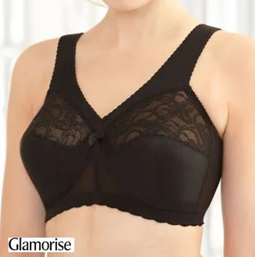 GLAMORISE 1000BLK NON UNDERWIRE FULL CUP BRA