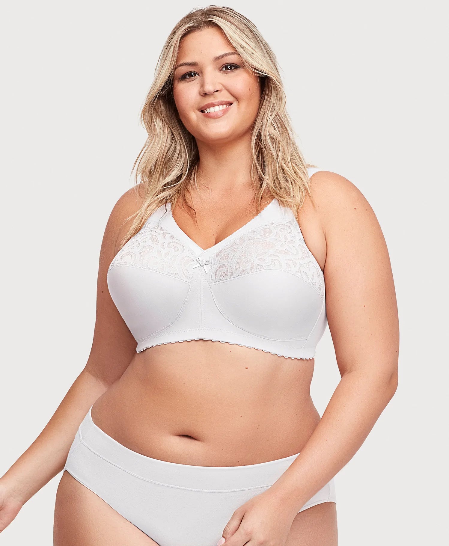 GLAMORISE 1001WHE COTTON NON UNDERWIRE FULL CUP BRA