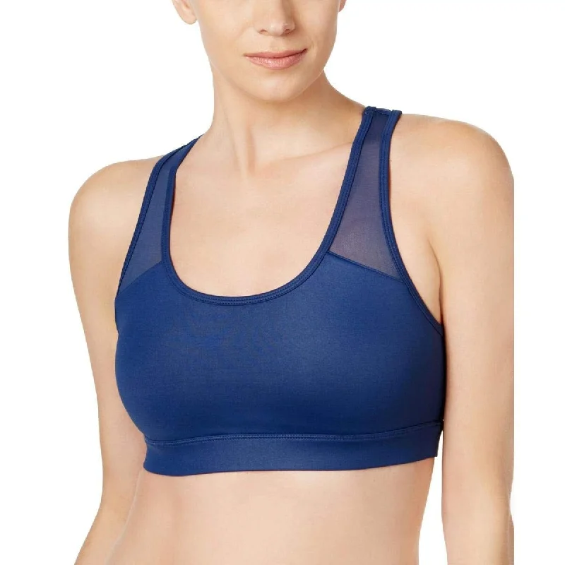 Ideology Women's Open Back Medium Impact Sports Bra Blue, Size Small - Black