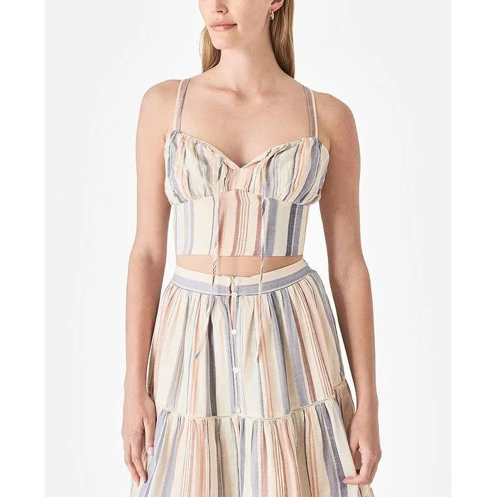 Lucky Brand Women's Matchback Stripe Corset Camisole Brown