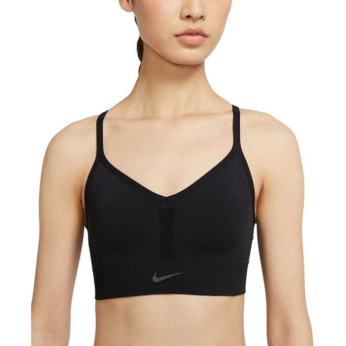 Nike Women's Indy Dri Fit Seamless Cross Back Low Impact Sports Bra Black Size X-Small - XS