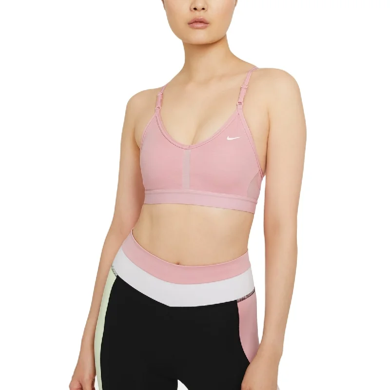 Nike Women's Indy V Neck Low Impact Sports Bra Pink Size X-Large - XL