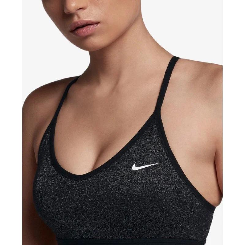 Nike Women's Pro Indy V-Neck Racerback Dri-Fit Low-Impact Sports Bra Black, Small - Black