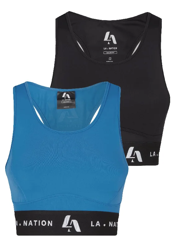 Signature Padded Sports Bra Multi-Pack: Black Blue