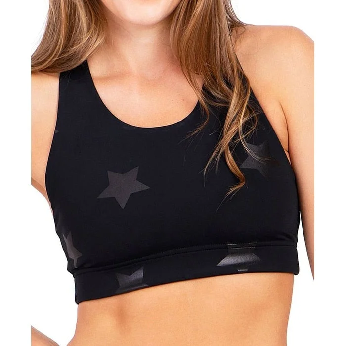 Terez Women's Star Sports Bra Black Size Small